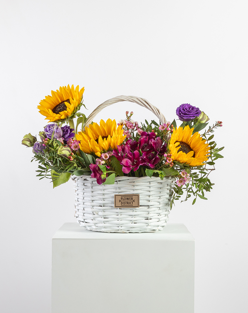 Picture of Sunflower & Lisianthus Basket