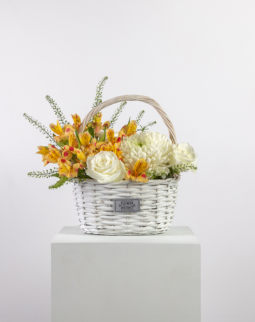 Picture of White Rose & Alstromiria Delight Basket