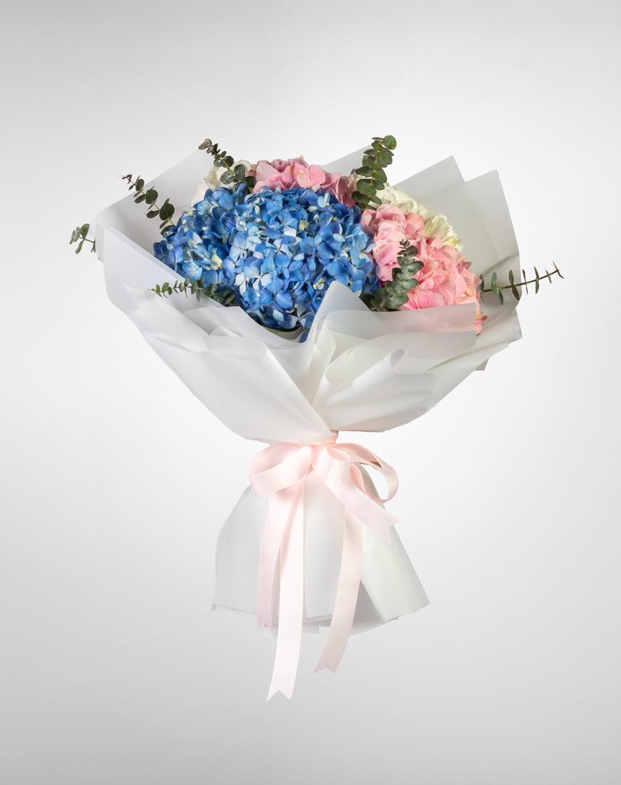 Picture of Mixed Hydrangea & Eucalyptus Bouquet