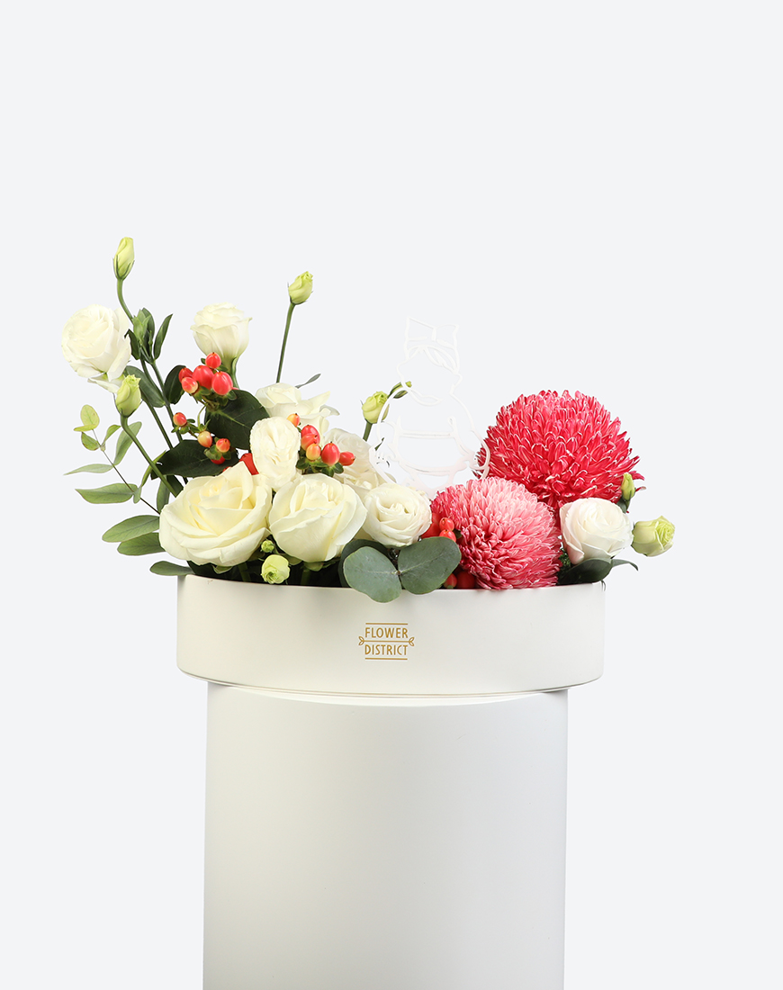 Picture of Baby Blossom Leather Tray Arrangement