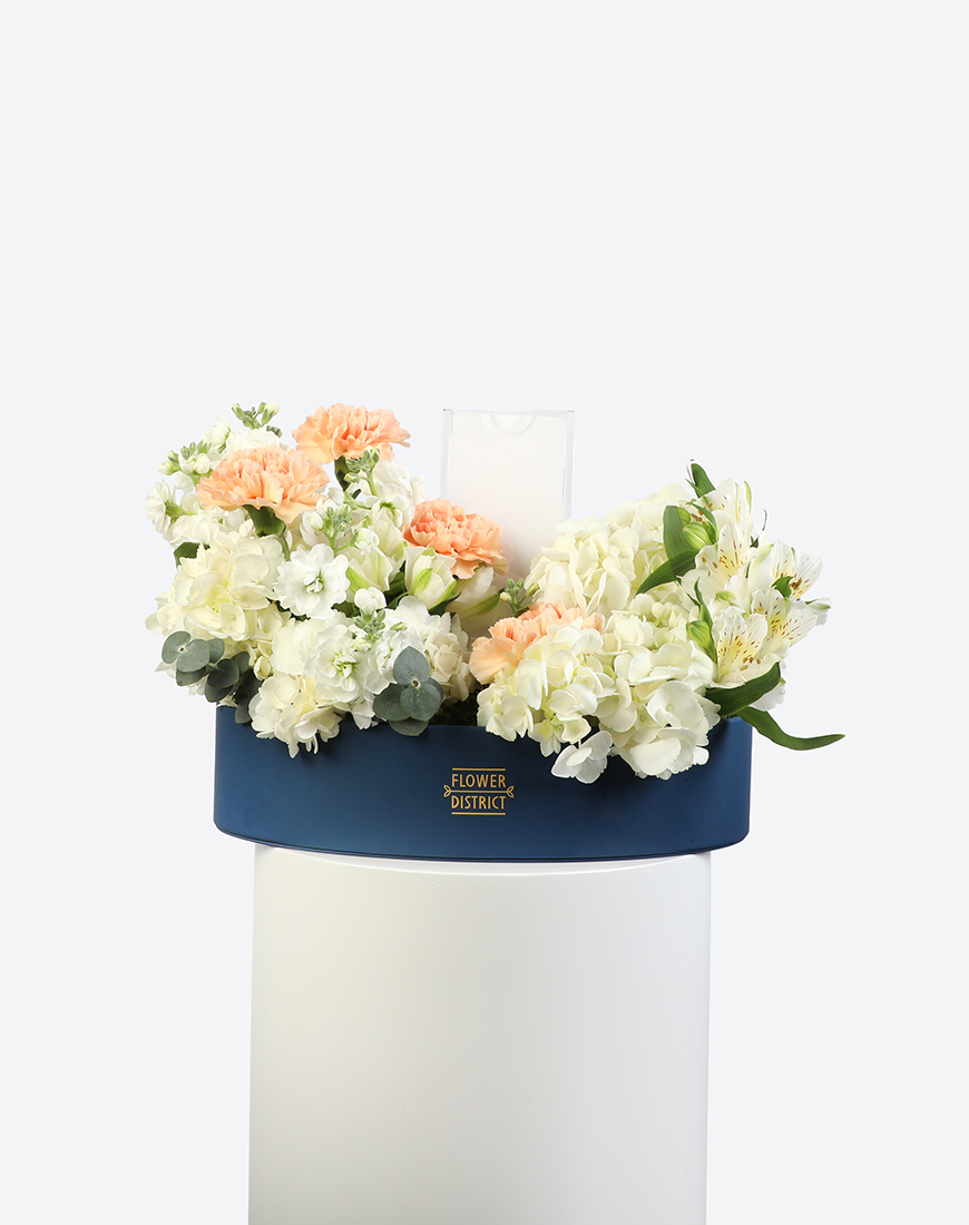 Picture of Peach Luxe Leather Tray Arrangement With Money Box