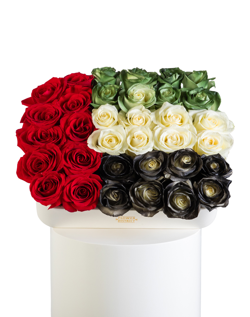 Picture of Crimson Bloom National Day Special Leather Tray Arrangement