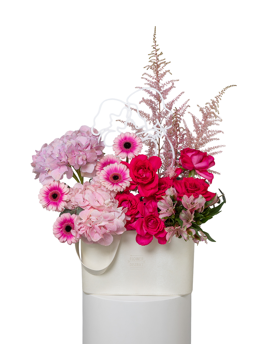 Picture of Mothers Day Rose Gerbera Hydrangea Flowers Tray Large