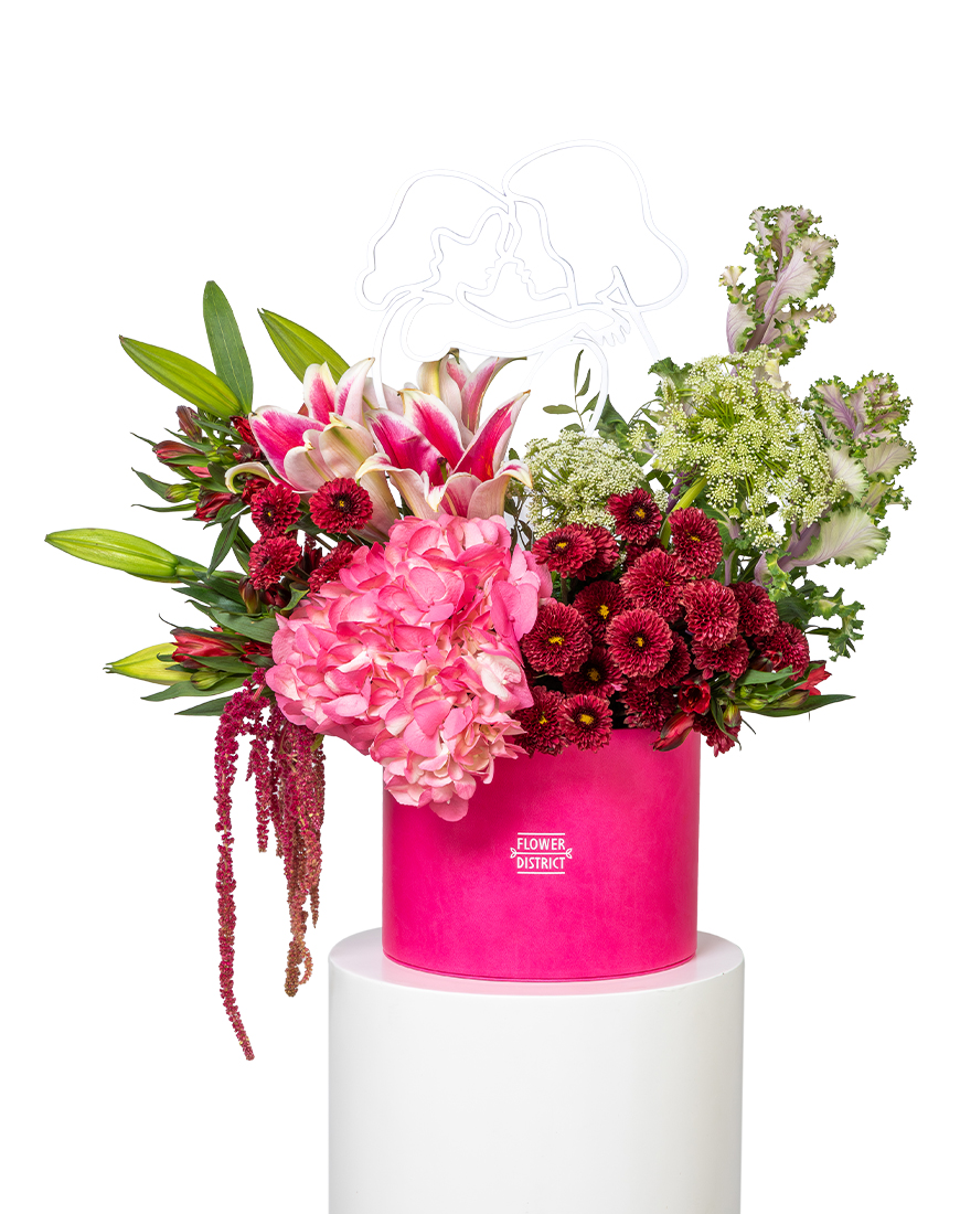 Picture of Mothers Day Lily Hydrangea Rose Flower Box Large