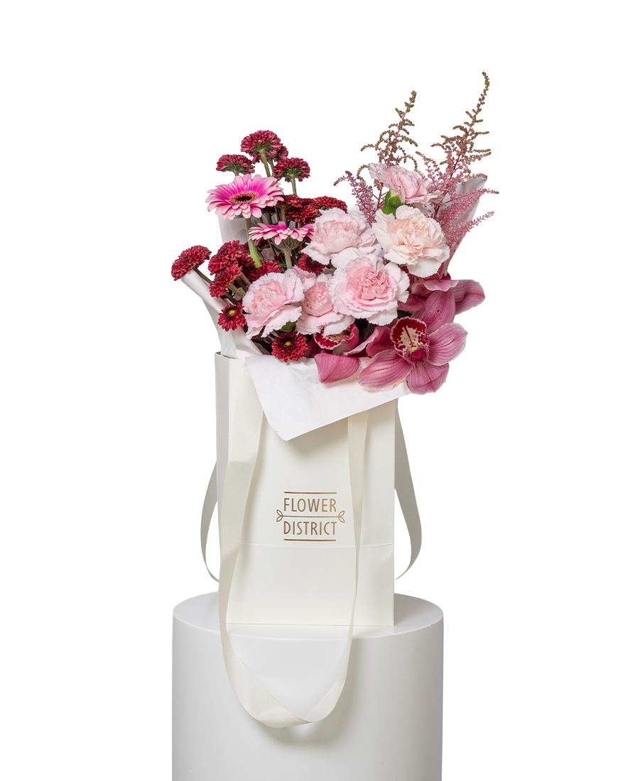 Picture of Mothers Day Carnation Cymbidium Gerbera Flower Arrangement Large