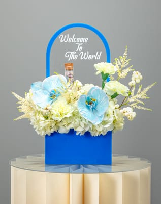 New Born Baby Boy Flower Gift