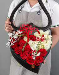 Valentine's Day Flower Leather Heart Box