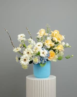 Gerbera White Vase