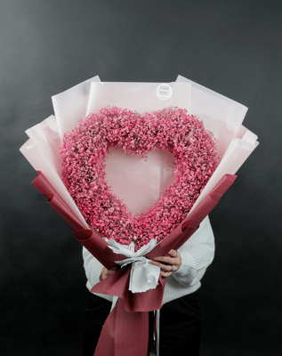 Valentines Day - Pink Heart Shape Bouquet